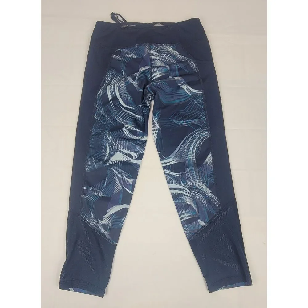 Nike Power Leggings Womens XS. Blue Running Capri‎ Back Pocket.